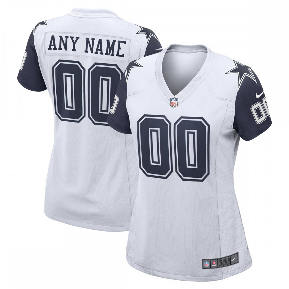 Dallas Cowboys Nike Women's Alternate Custom Game Jersey - White-Profan Arena